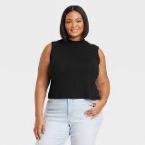 Women’s plus size 4x Ava & Viv  black cropped tank top